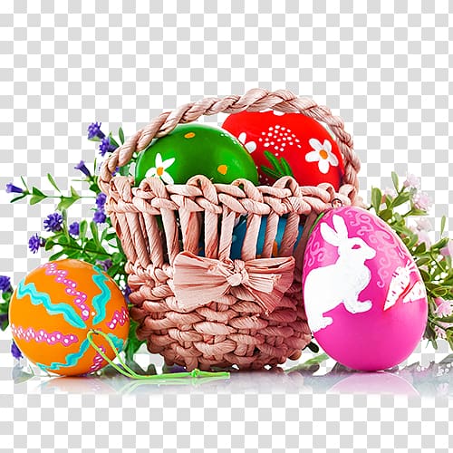 Easter Bunny Easter basket Easter egg, Easter toys transparent background PNG clipart