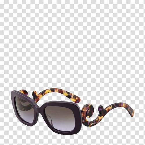 Goggles Sunglasses Prada Fashion, Retro pattern temple glasses transparent background PNG clipart
