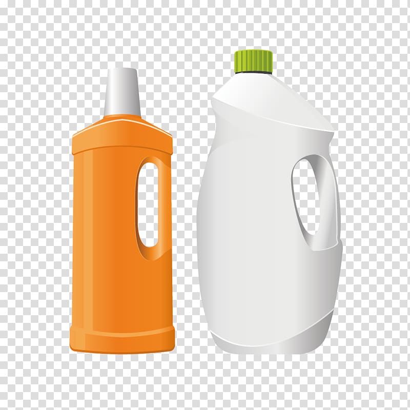 two orange and white containers , Plastic bottle Detergent Dishwashing liquid, Detergent bottles transparent background PNG clipart