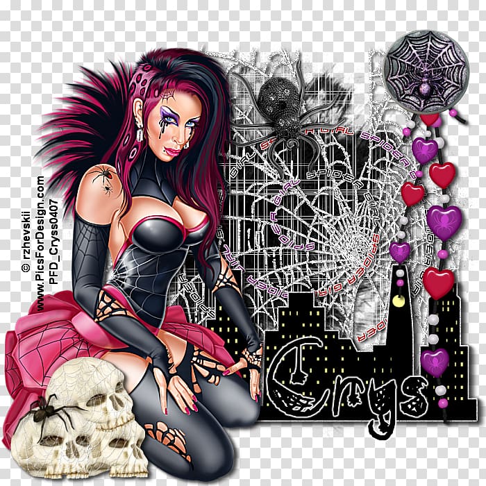 Black hair Pink M RTV Pink, Spidergirl transparent background PNG clipart
