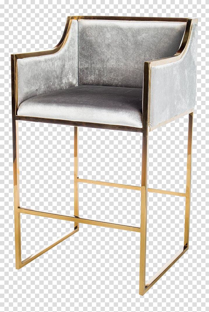 Bar stool Seat Gold Chair, seat transparent background PNG clipart