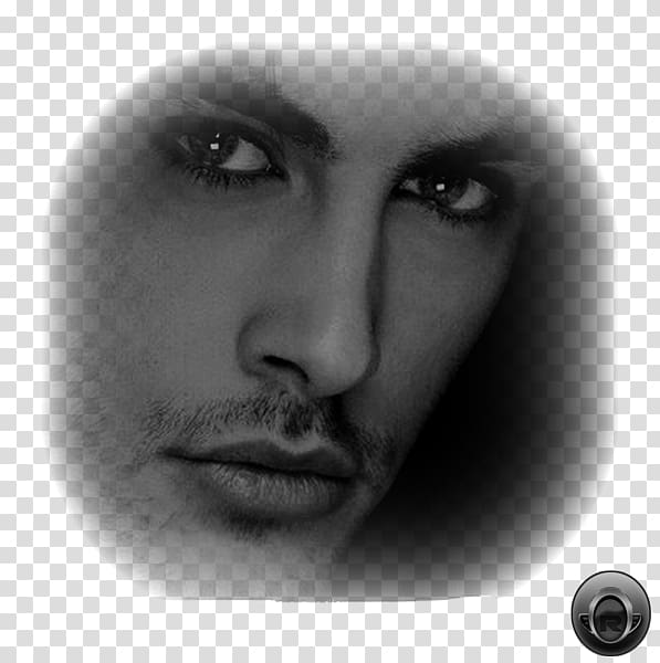 Black and white Portrait Painting Man Monochrome , bay transparent background PNG clipart