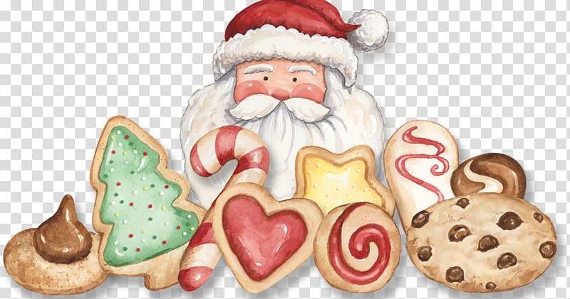 Lebkuchen Santa Claus Christmas ornament Gingerbread Christmas cookie, santa claus transparent background PNG clipart
