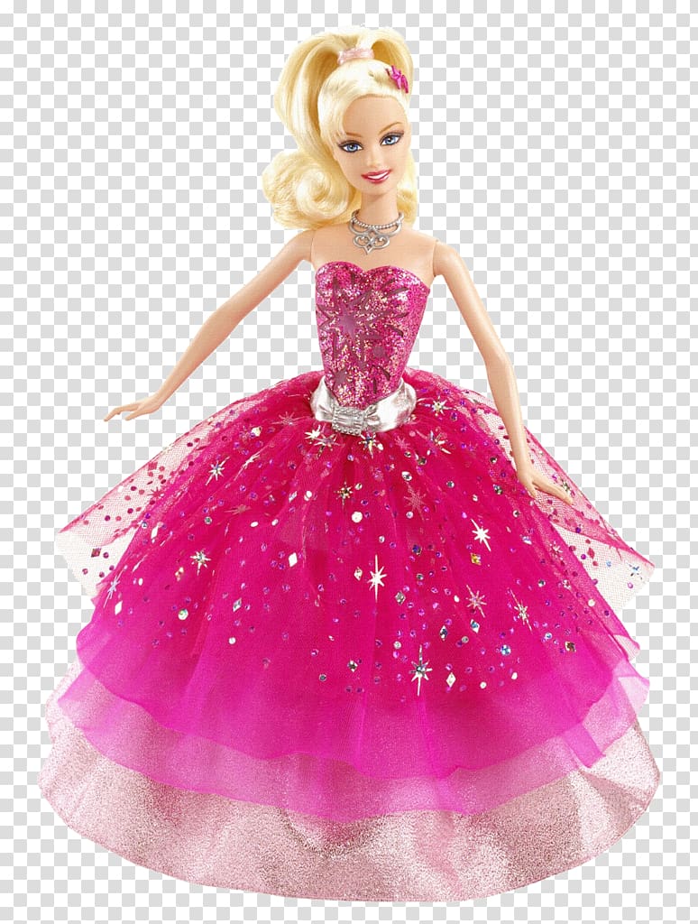 Barbie doll wearing pink and silver ballgown, Barbie: A Fashion Fairytale Amazon.com Ken Doll, Barbie doll transparent background PNG clipart