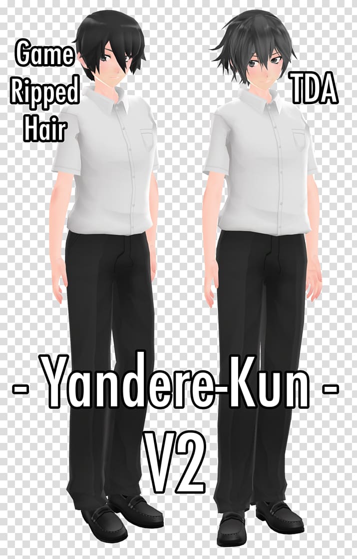 Yandere Simulator Senpai and kōhai Tuxedo Model, Hair Rig transparent background PNG clipart