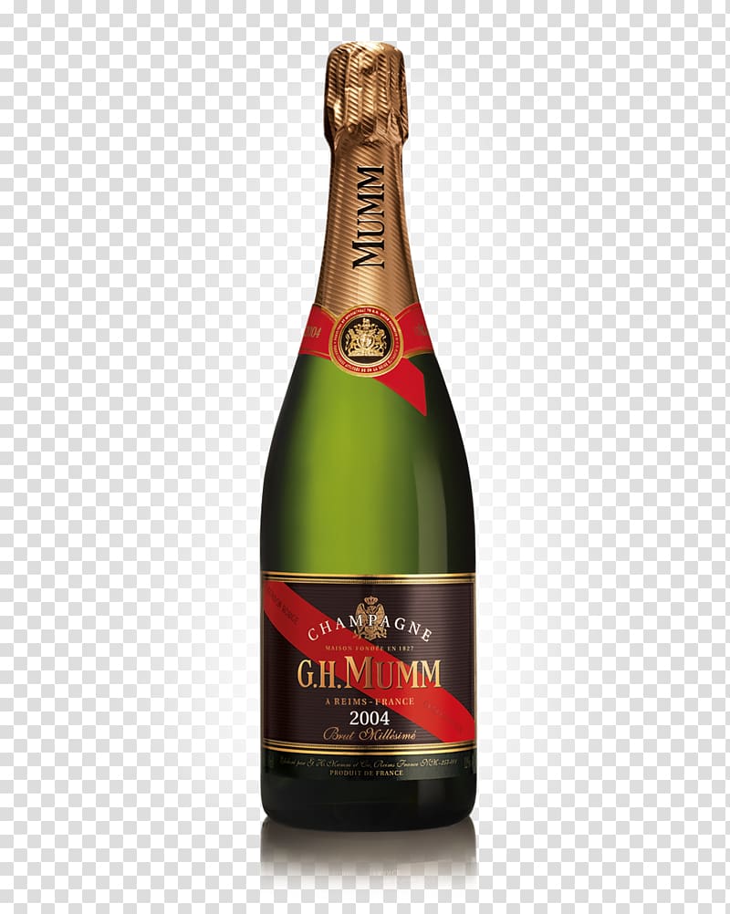 Champagne G.H. Mumm et Cie Bottle Sparkling wine G.H. Mumm Cordon Rouge Brut, champagne transparent background PNG clipart