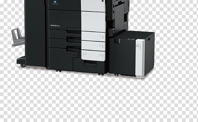 Multi-function printer Konica Minolta copier, paper grain transparent background PNG clipart