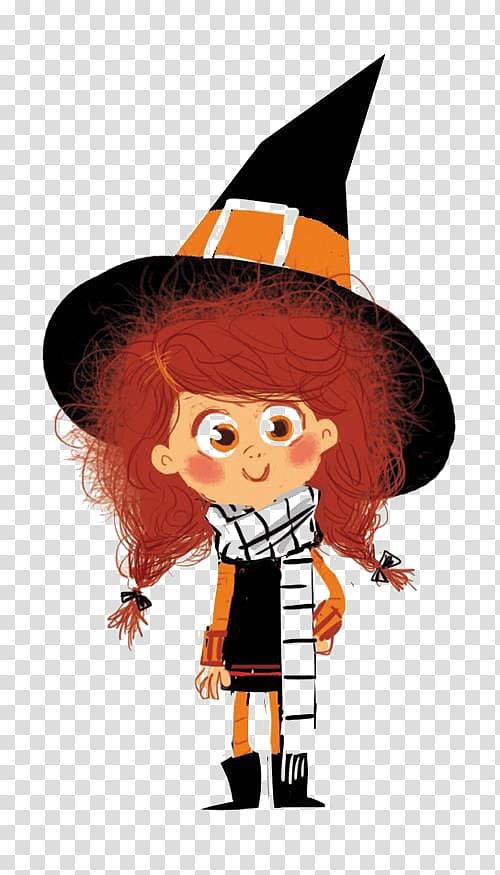 Witchcraft Halloween Cartoon Illustration, Cartoon witch transparent background PNG clipart