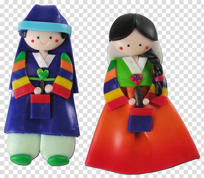 Doll Korea Hanbok Folk costume Refrigerator Magnets, hanbok transparent background PNG clipart