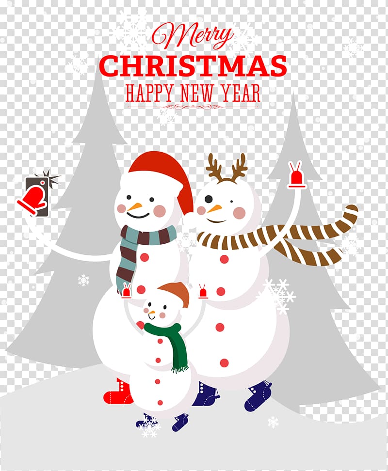 Snowman Graphic design , Cute snowman beckons to us transparent background PNG clipart