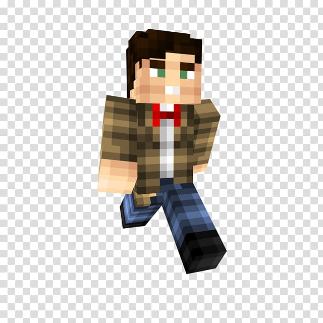 Eleventh Doctor Minecraft Tenth Doctor Fourth Doctor, blue bow tie transparent background PNG clipart
