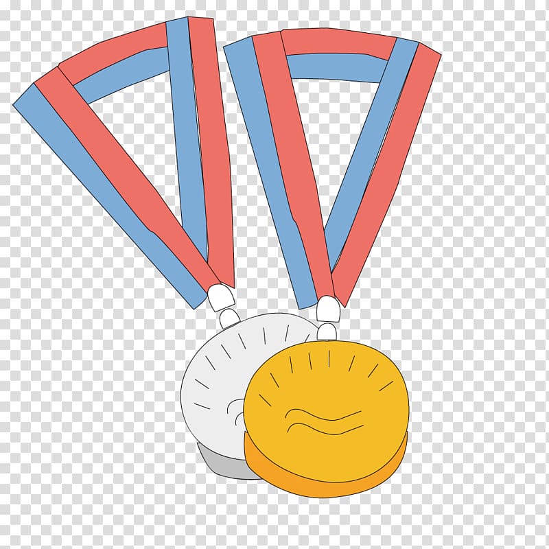 Gold medal Olympic medal, Hand-painted gold medal award logo transparent background PNG clipart