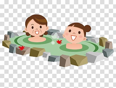 Hot spring Illustration, Cartoon women hot springs transparent background PNG clipart