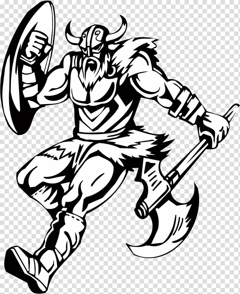 Viking Drawing Illustration, Mighty Vikings transparent background PNG clipart