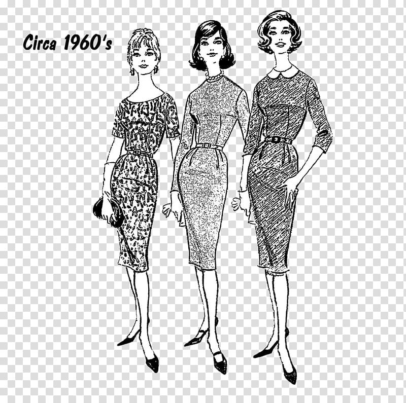 Dress 1950s Fashion Vintage clothing Pattern, dress transparent background PNG clipart