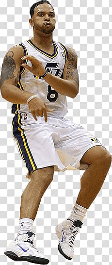 man wearing white basketball jersey set, Deron Williams After Shot transparent background PNG clipart