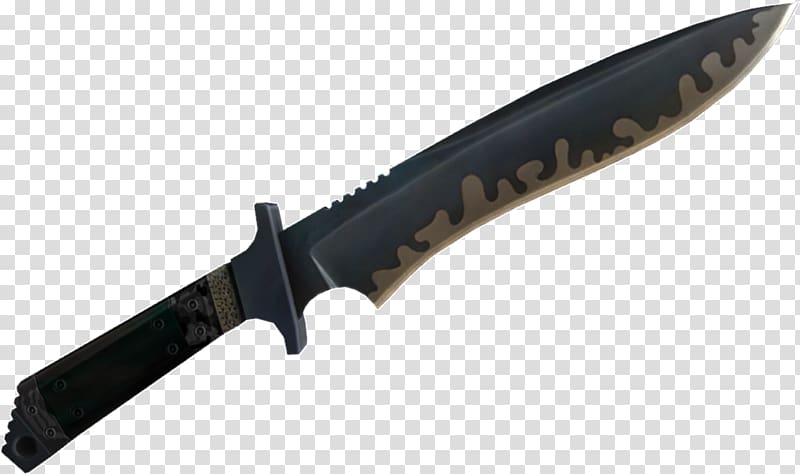 black hunting knife illustration, Trouble in Terrorist Town Kitchen knife Weapon, tactical black knife transparent background PNG clipart