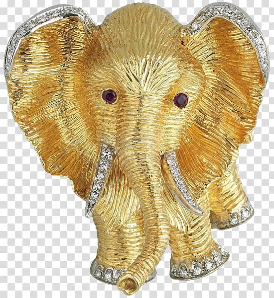 Indian elephant African elephant Curtiss C-46 Commando Elephantidae Figurine, gold Elephant transparent background PNG clipart