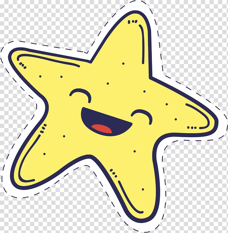 yellow laughing star , Starfish Cartoon , Cartoon cute little starfish transparent background PNG clipart