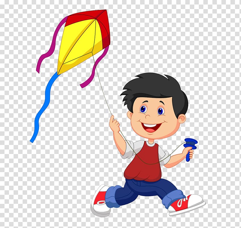 small people flying kite material free to pull transparent background PNG clipart