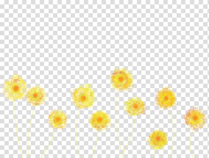Dandelion Yellow Flower Blue Orange, dandelion transparent background PNG clipart