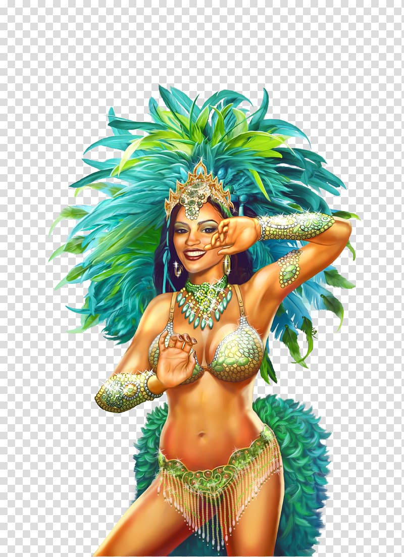 woman wearing leaf costume, Carnival in Rio de Janeiro Brazilian Carnival Samba, carnival transparent background PNG clipart