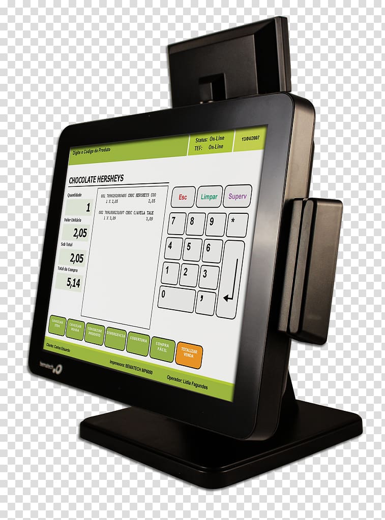 Point of sale Touchscreen Computer terminal Computer Monitors All-in-One, Flat Display Mounting Interface transparent background PNG clipart