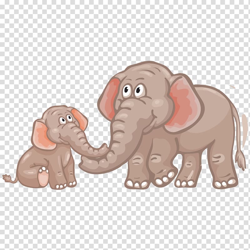 African elephant Indian elephant Cartoon, Elephants and elephants transparent background PNG clipart