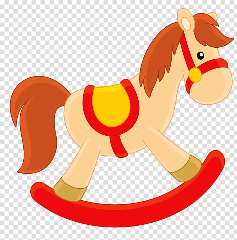 beige, brown, and red rocking horse illustration, Learning , Rocking horse transparent background PNG clipart