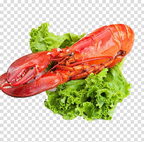 Caridea Lobster Thermidor Boston American lobster, Lobster with vegetables transparent background PNG clipart