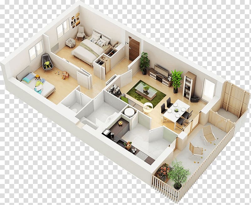 3D floor plan Apartment House Architecture, apartment transparent background PNG clipart