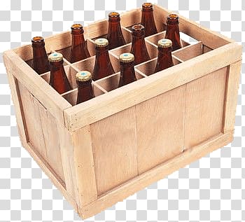 brown wooden bottle crate, Crate Of Beer transparent background PNG clipart
