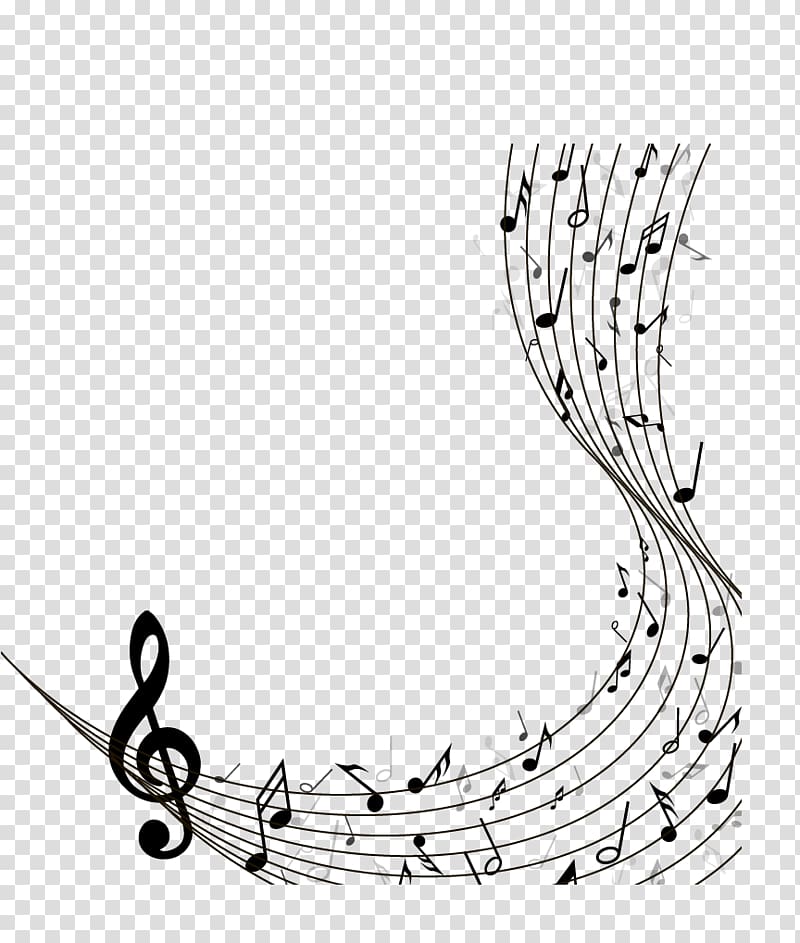 Musical note Staff, Black stave with musical notes material, g-clef and music notes illustration transparent background PNG clipart