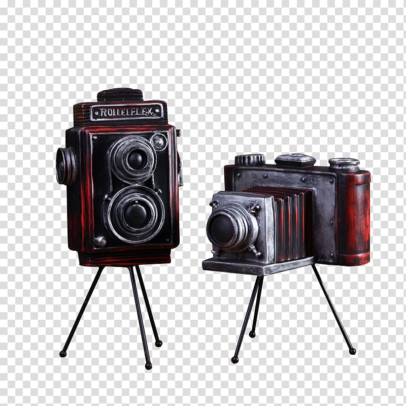 graphic film Mirrorless interchangeable-lens camera Camera lens, Creative home retro camera tripod transparent background PNG clipart