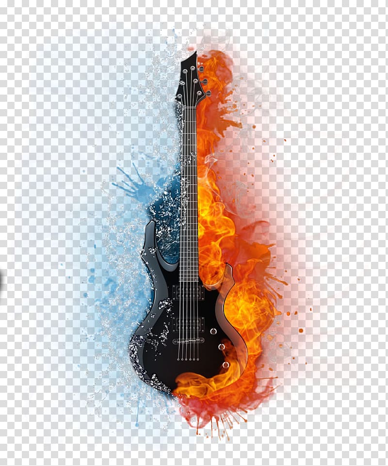 flame guitar music transparent background PNG clipart
