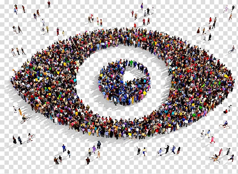 many people form a shape of the eye transparent background PNG clipart