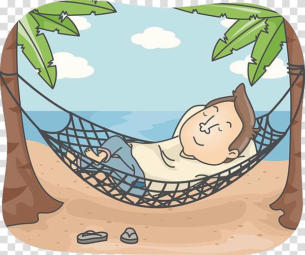 Beach Relaxation Hammock , Resting man transparent background PNG clipart