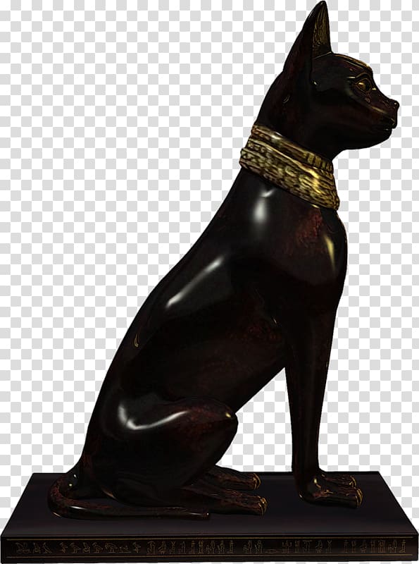 Egyptian Mau Sculpture Black cat, Egypt Black Cat Sculpture transparent background PNG clipart