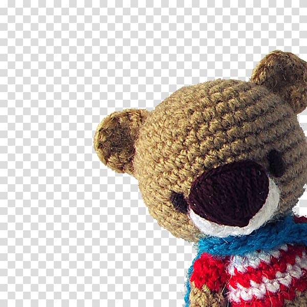 Bear Amigurumi Crochet Knitting Pattern, Creative Knitting Bear Superman transparent background PNG clipart