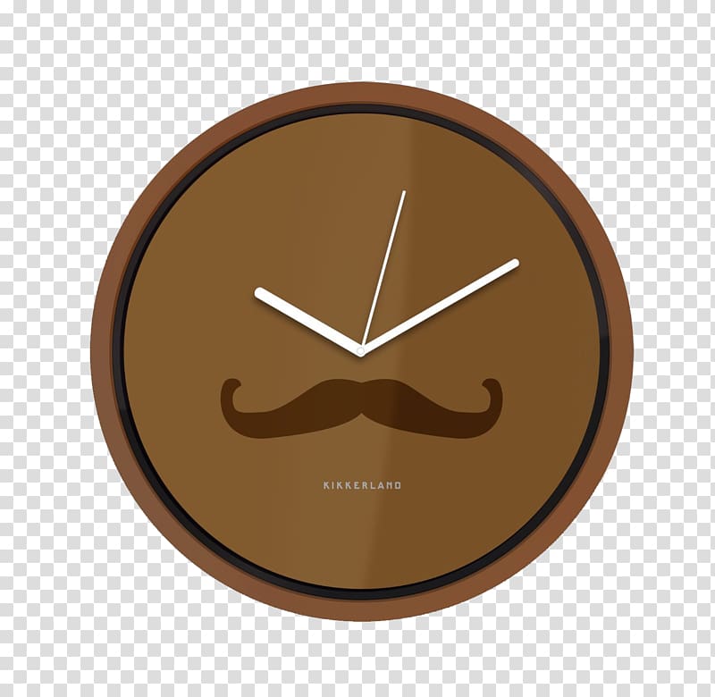 Longcase clock Wall Man cave Egg timer, Mustache brown mute wall clock transparent background PNG clipart