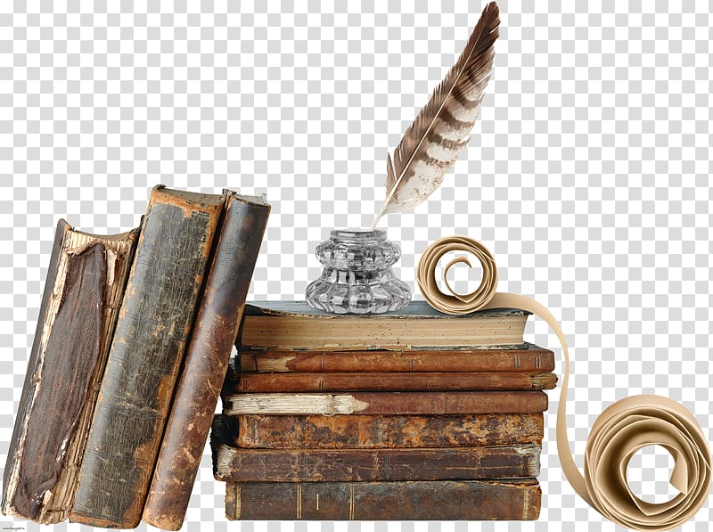 feather pen on books illustration, The Sister Queens Historical Fiction Writer Novel, A pile of books transparent background PNG clipart