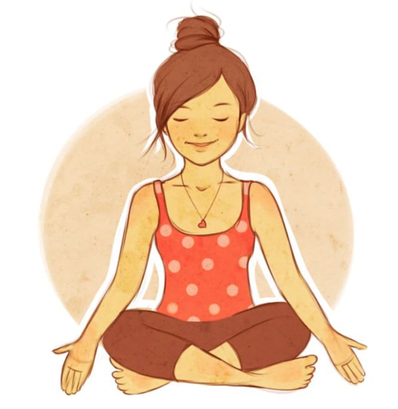 Meditating woman illustration, Yoga series Drawing Yogi Physical