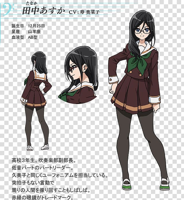 Sound! Euphonium Anime Model sheet Character, Anime transparent background PNG clipart