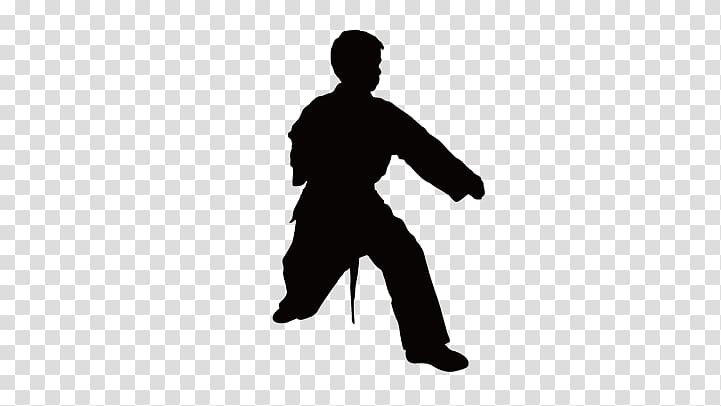 Silhouette Taekwondo Chinese martial arts Karate, Taekwondo silhouette figures transparent background PNG clipart
