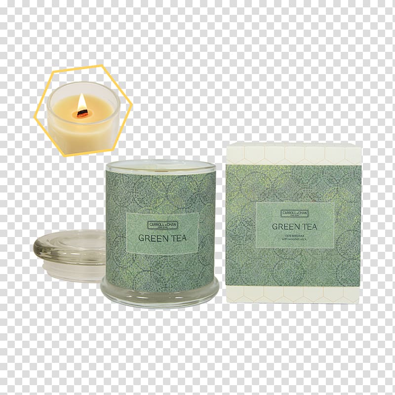 Candle Green tea Carroll & Chan Beeswax, tea shop brochure transparent background PNG clipart