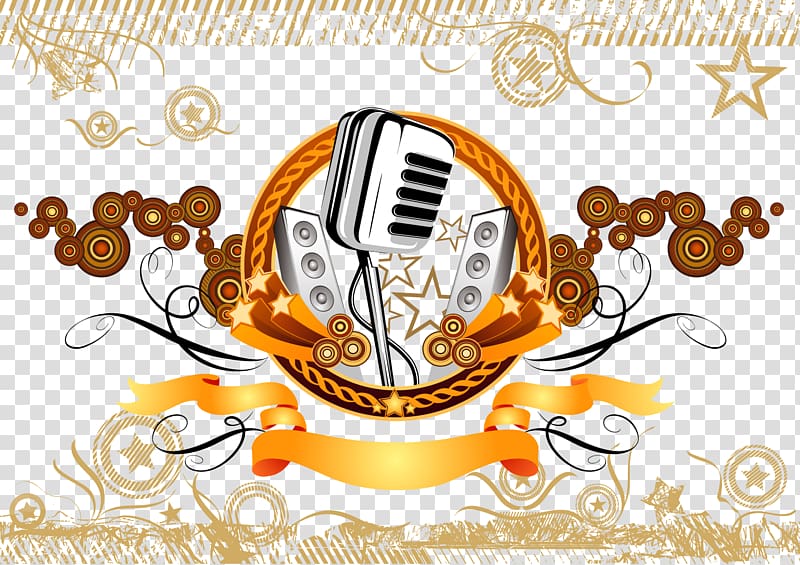 Musical instrument Piano, microphone the sound pattern ribbon material transparent background PNG clipart