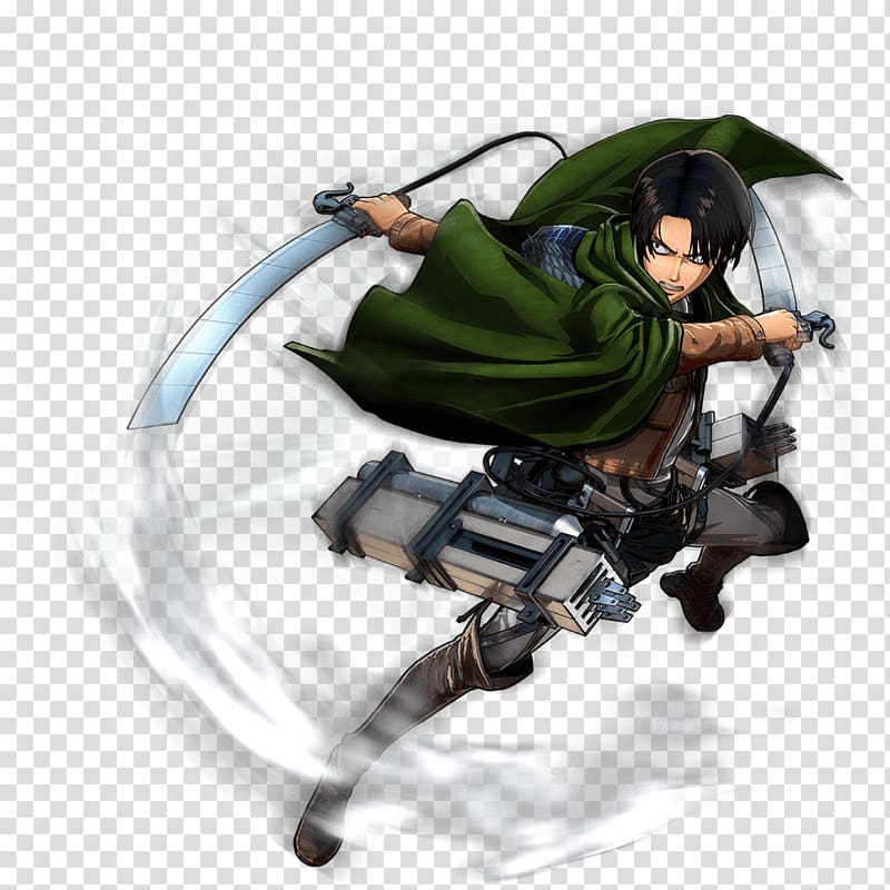 Shingeki no Kyojin Levi, black-haired man holding sword anime character png