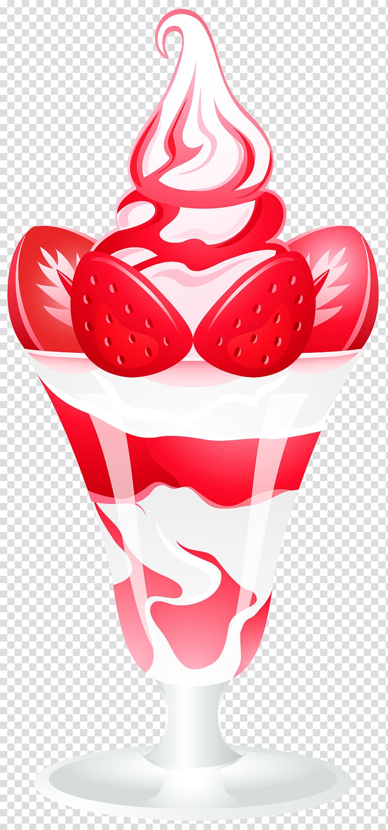 strawberry shake , Ice cream cone Sundae Strawberry ice cream, Ice Cream Sundae with Strawberries t transparent background PNG clipart