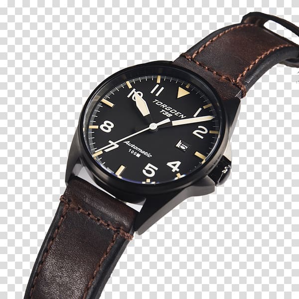 Watch strap Watch strap Leather Fliegeruhr, Metalcoated Crystal transparent background PNG clipart