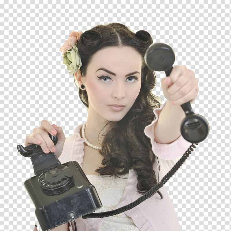 Telephone Woman Microphone , woman transparent background PNG clipart